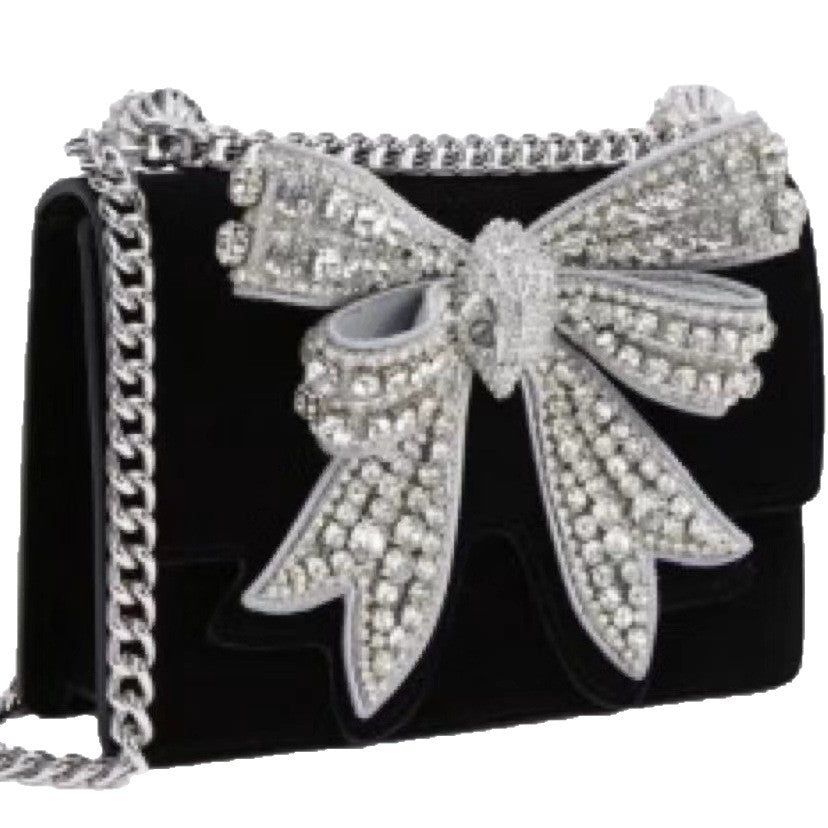 Women's Banquet Fashion Shiny Sweet Chain Diamond Butterfly Women's Messenger Bag