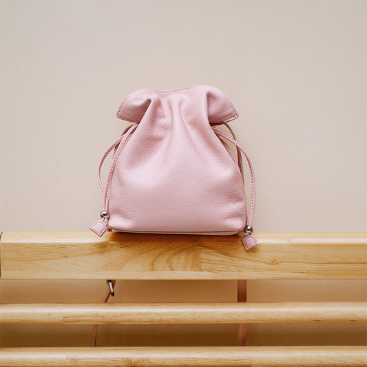 Women's Drawstring Cloud Mobile Genuine Leather Lucky Women's Shoulder Bag
