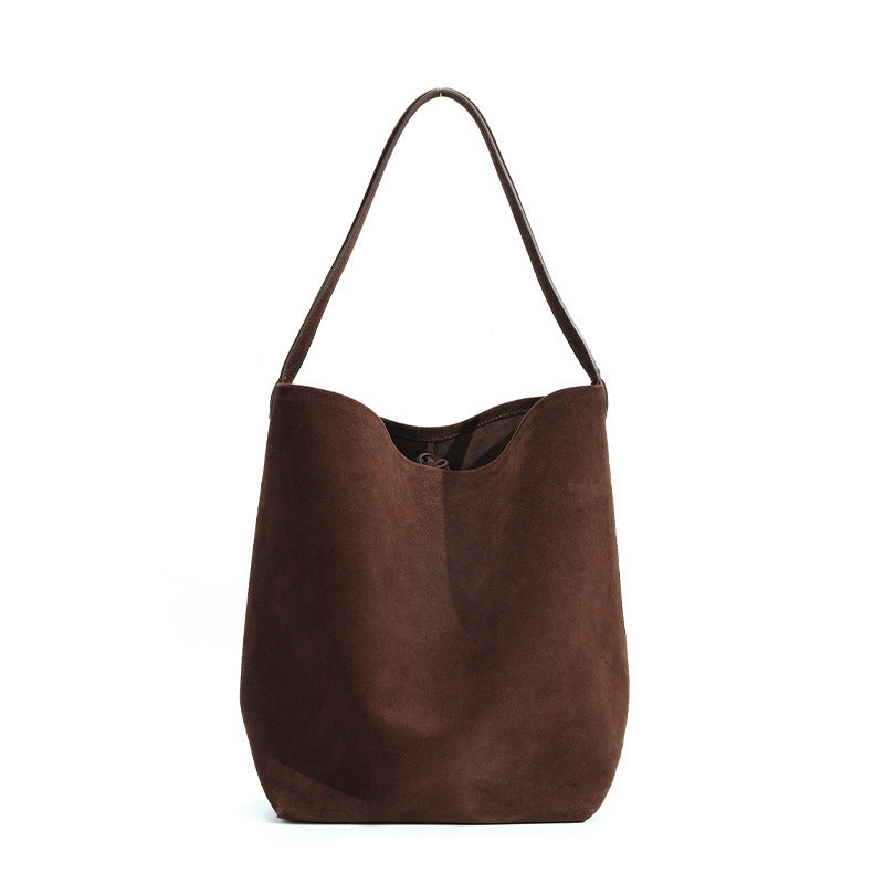 Women's Niche Genuine Leather Leisure Commute High-grade Large Bucket Bag