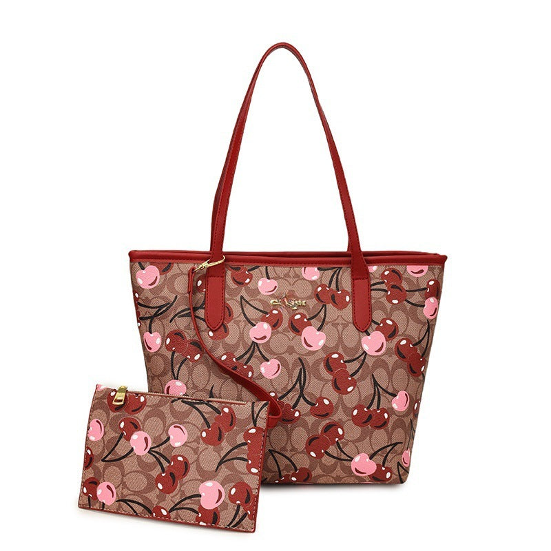 Cherry Printed Niche Popular Large Capacity Bags