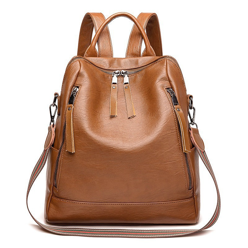 Women's Lightweight Spring Leather College Commuter Women's Backpack