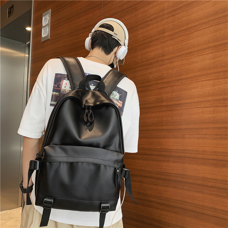 Men's Color Leather Female Versatile Large Capacity Backpacks