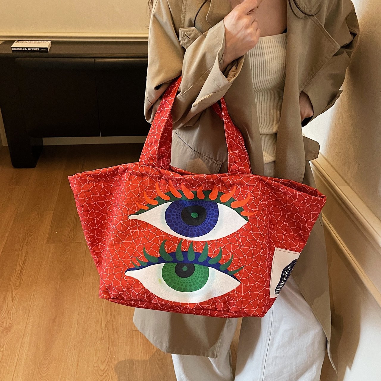 Women's Large Capacity Ethnic Abstract Painting Embroidered Bags