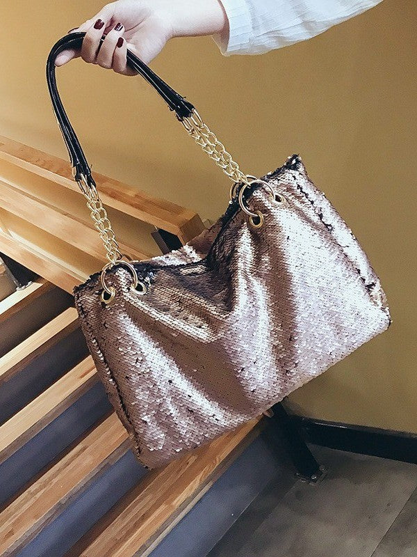 Women's Fashion Color Change Sequins Large Capacity Women's Shoulder Bag