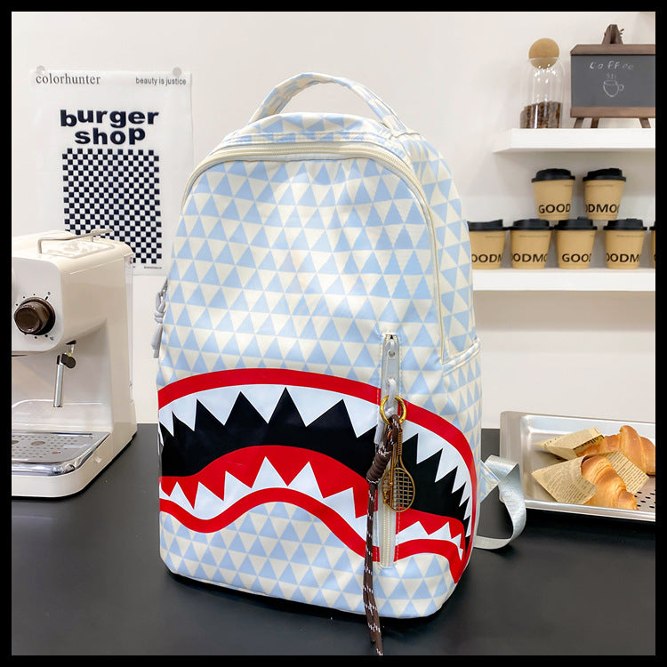 Creative Shark Funny Ugly Cute Large Capacity Leisure Backpack