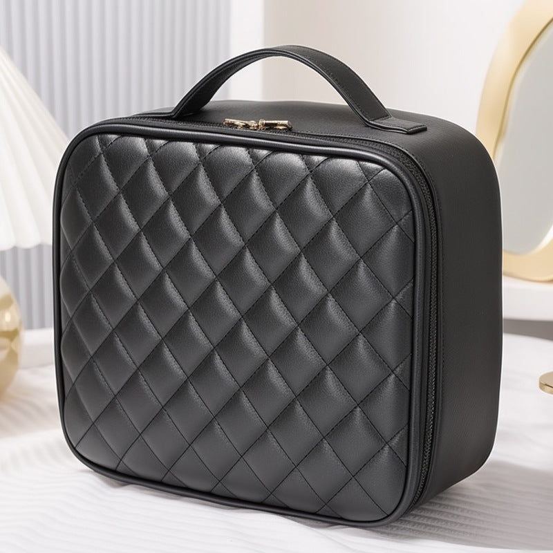 Full Screen Mirror With Light Carry-on Large Capacity Portable Makeup Bag