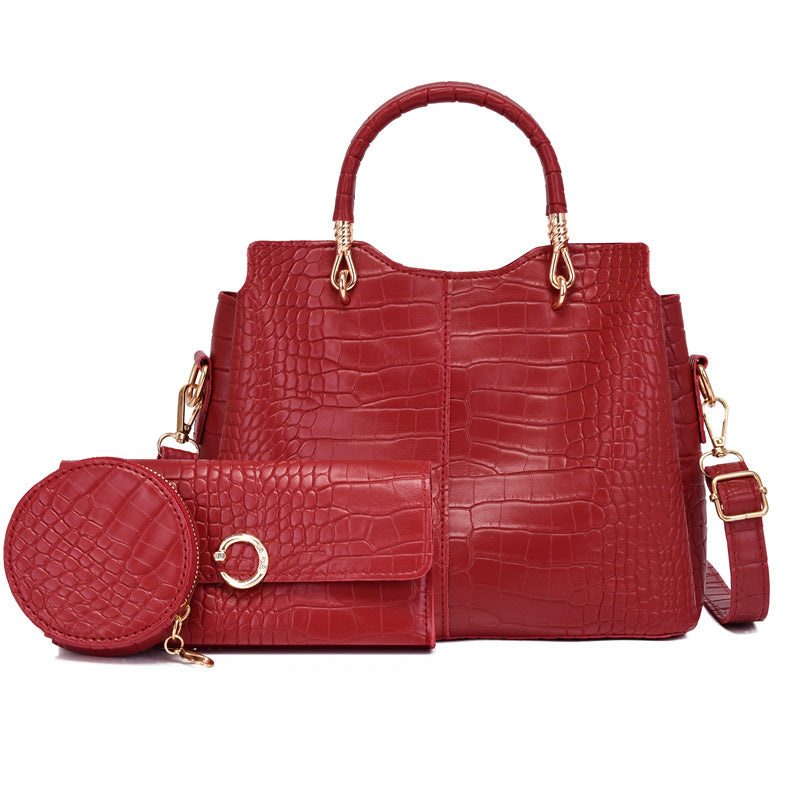 Elegant Women's Fashionable One Combination Three-piece Handbags