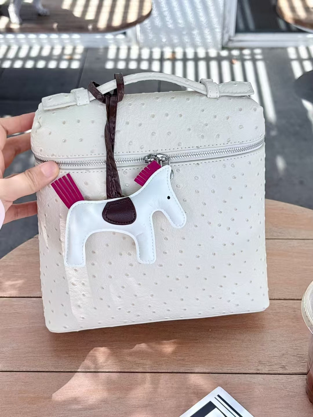 Women's Spring Ostrich Leather College Trip Lightweight Backpacks