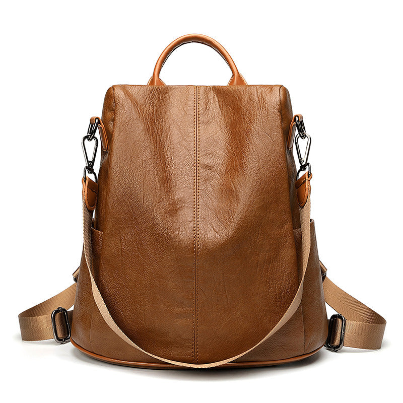 Women's Fashion Lychee Pattern Soft Leather Trendy Women's Backpack