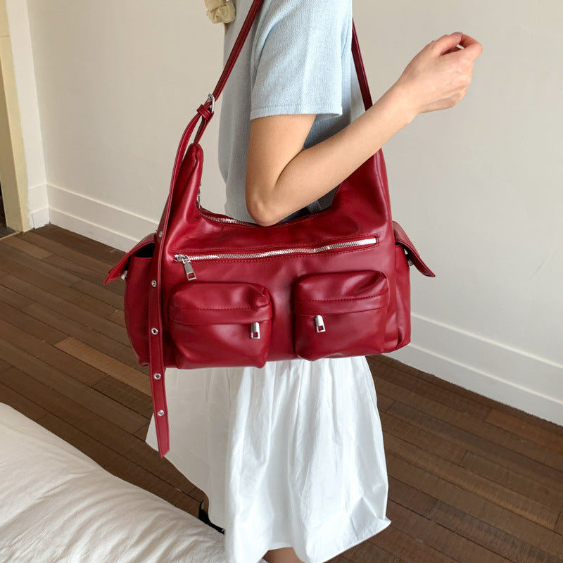 Women's Fashionable Large Capacity Portable Motorcycle Fashion Korean Style Bags