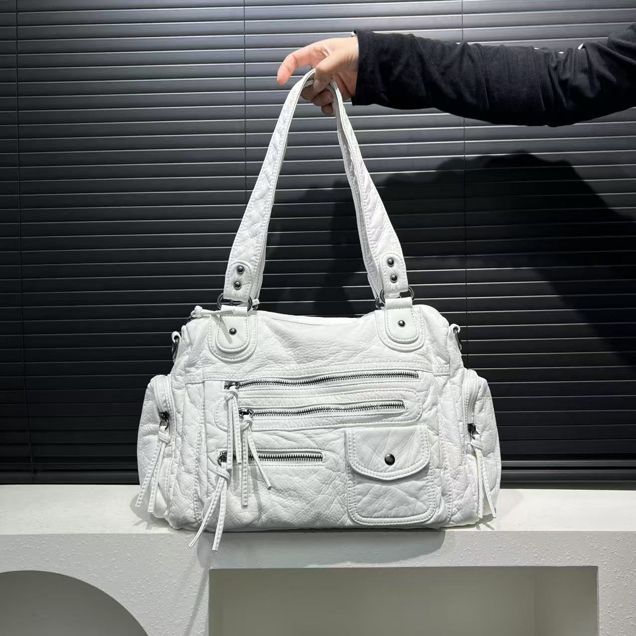 Women's Fashion Retro Hot Washed Old Tote Bag