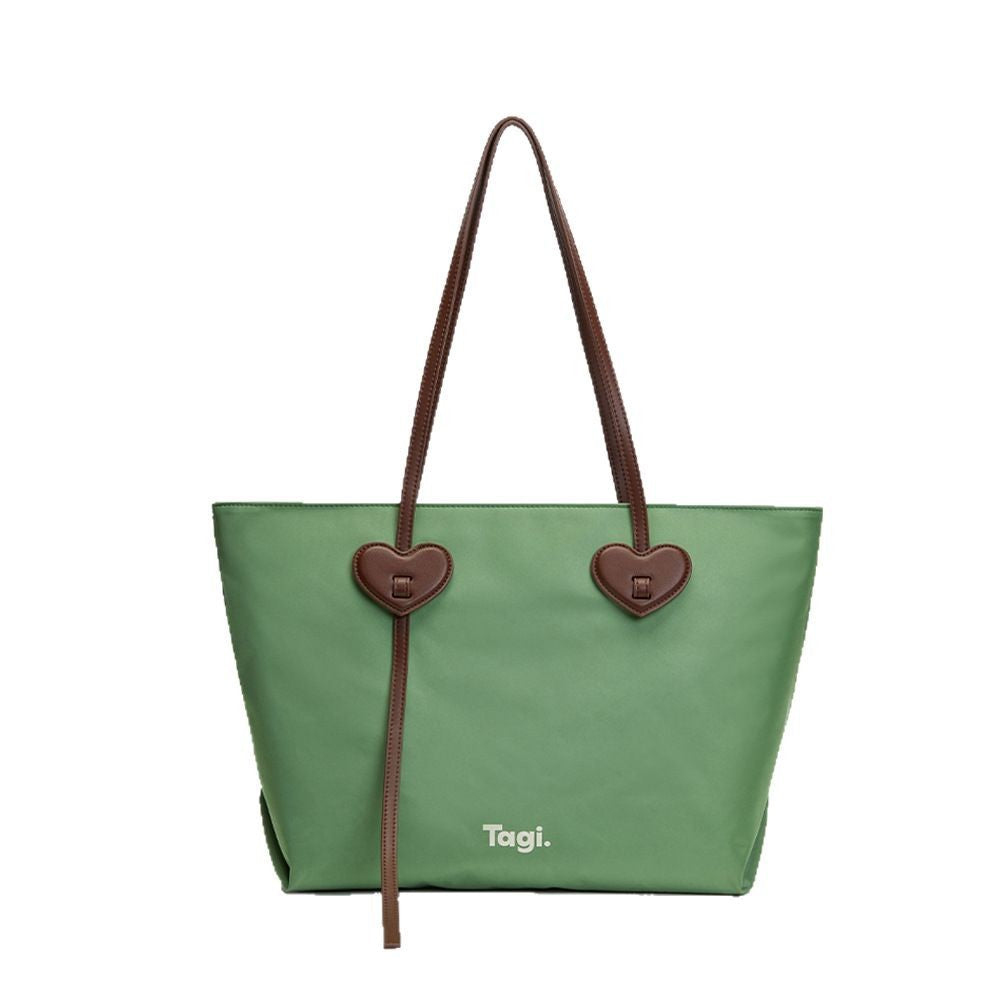 Happy Heart Nylon Large Capacity Waterproof Commuter Shoulder Bags