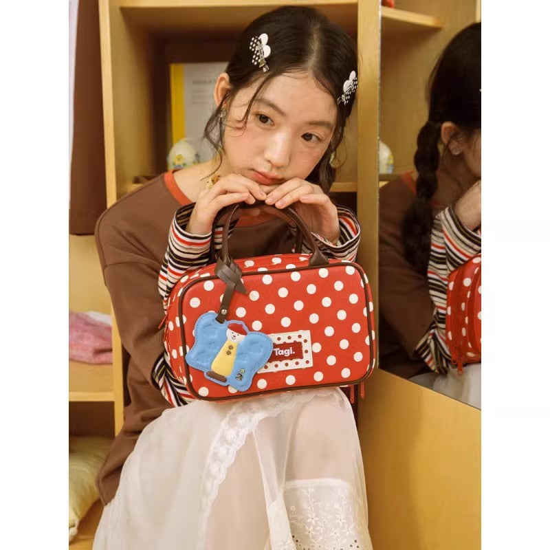 Picnic Bowling Storage Polka Dot Leopard Makeup Bag
