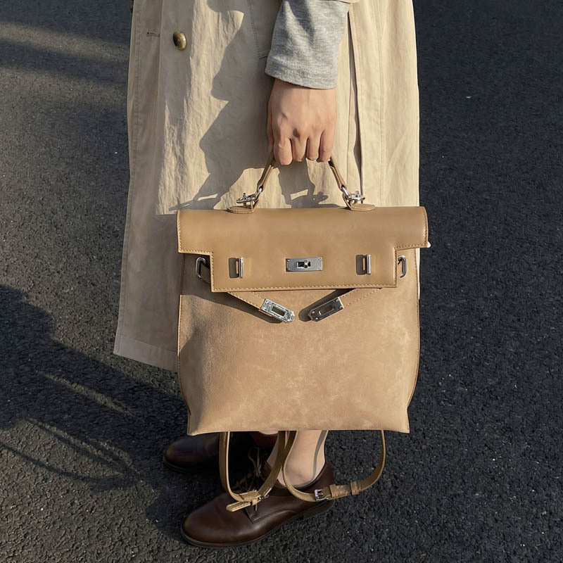 Attractive Women's Frosted Portable Autumn Vintage Travel Bags