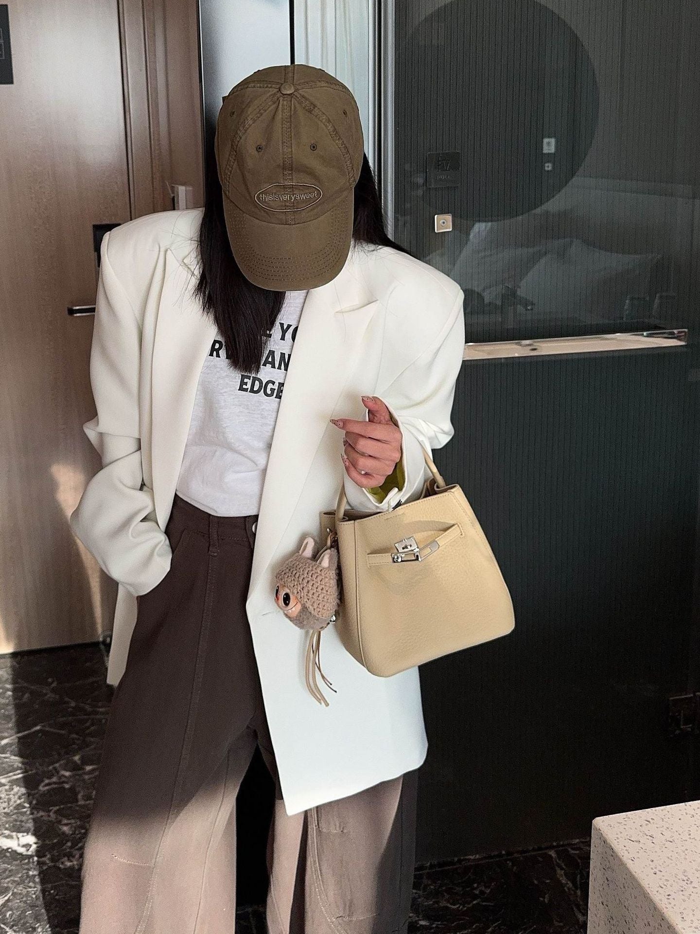 Lychee Pattern Vegetable Basket Female Commuter Bucket Bag