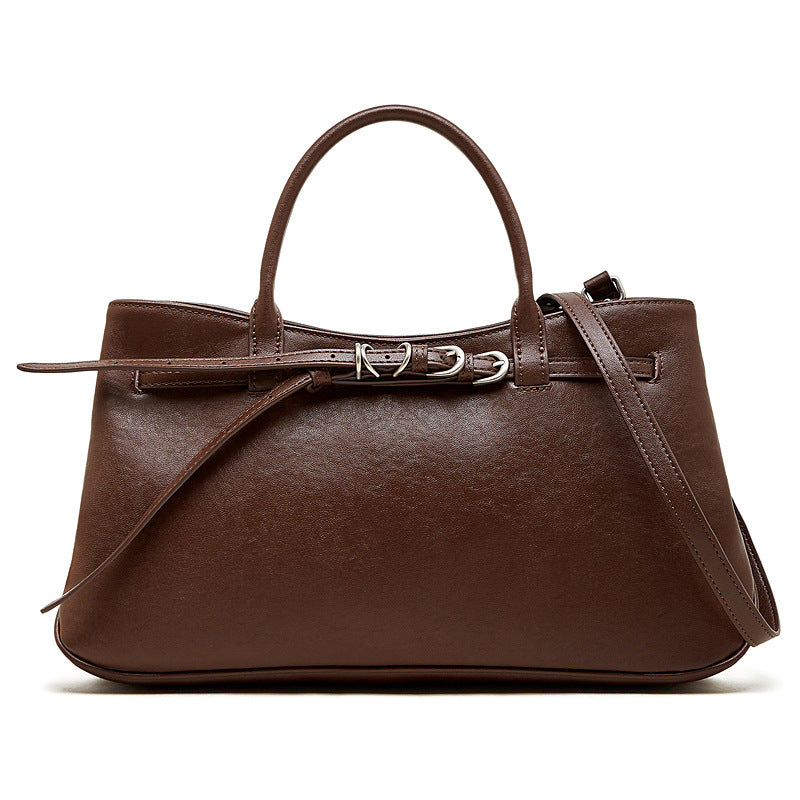 Genuine Leather Niche Retro Vegetable Tanning Women's Shoulder Bag