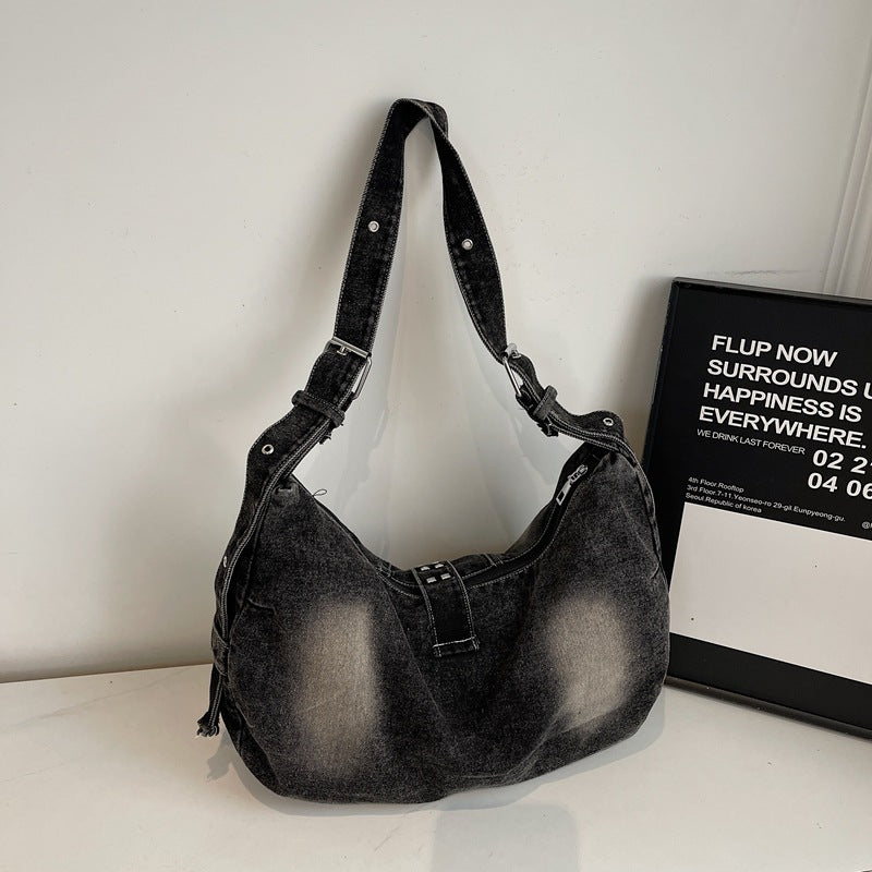 Women's American Retro Minority Canvas Jean Dumpling Fashion Women's Messenger Bag