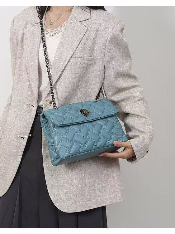 Chain Diamond Embroidery Thread Versatile Eagle Head Light Women's Shoulder Bag