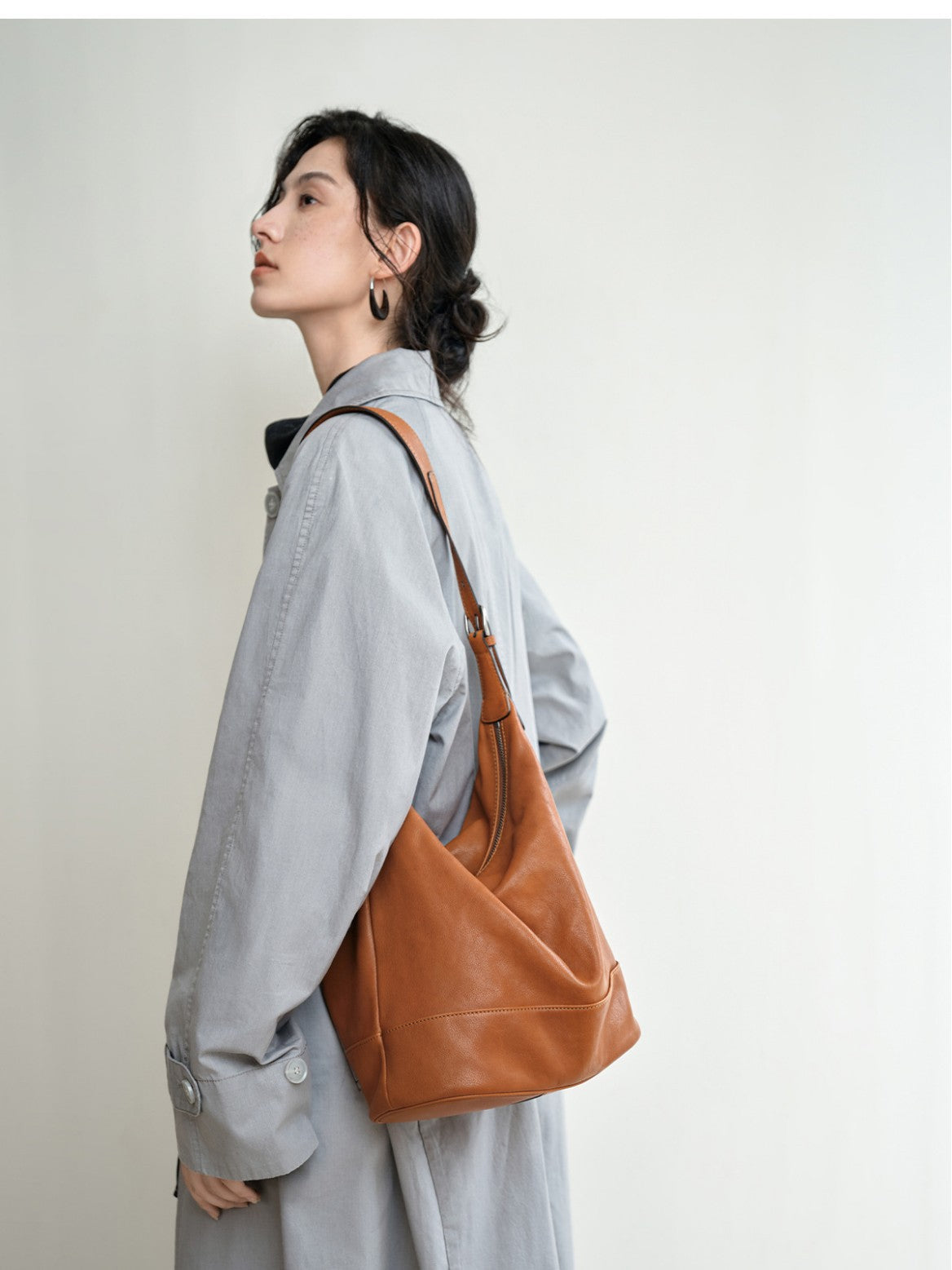 Plaid Tatami Vegetable Tanned Sheepskin Binaural Female Bucket Bag