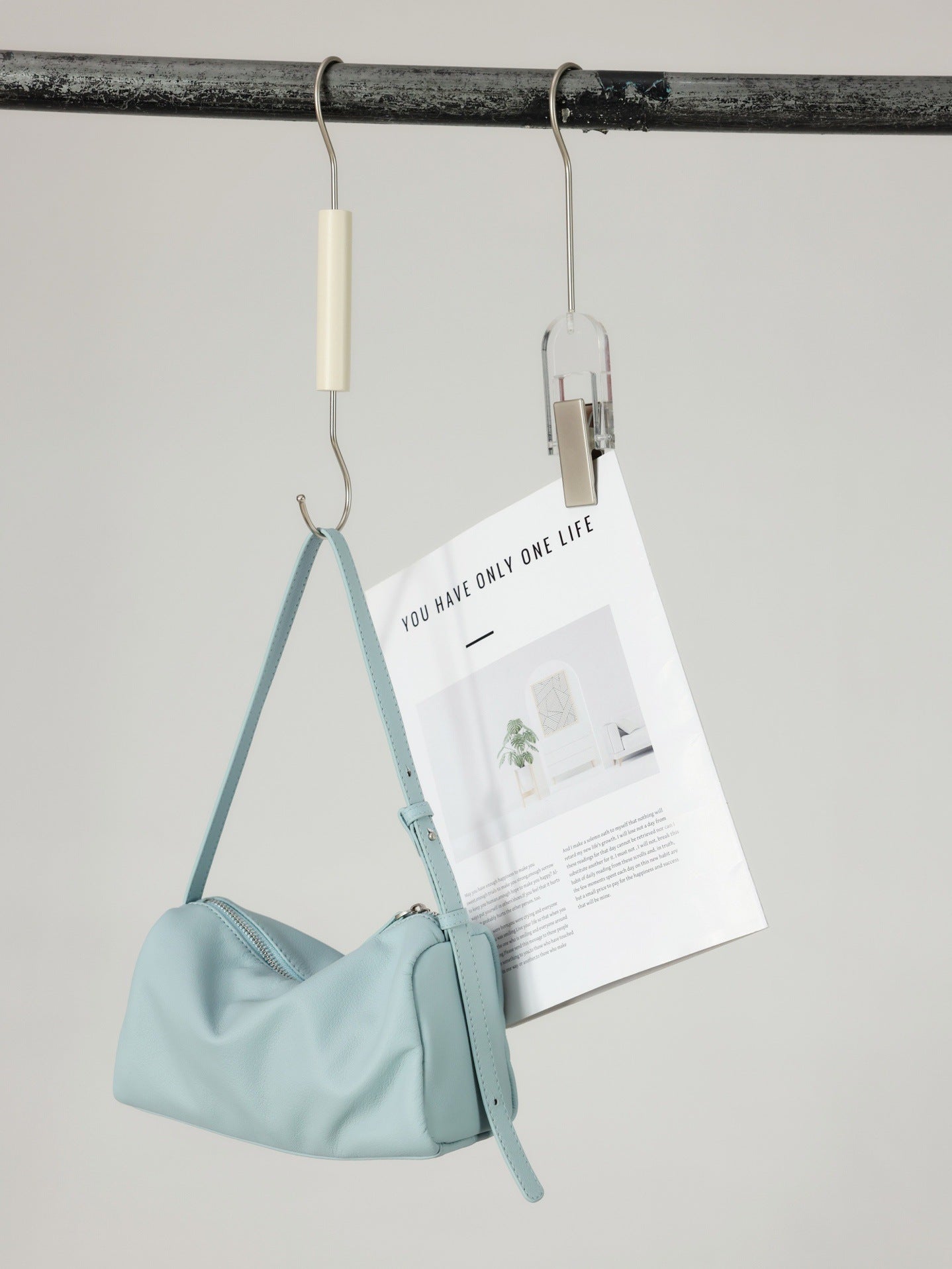 Minimalist Solid Color Korean Style High Sense Niche Leather Cylinder Underarm Bag