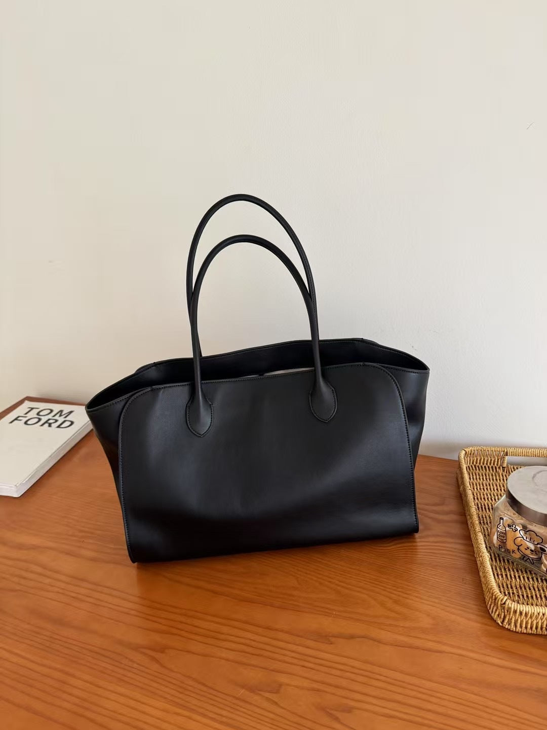 Cowhide Big Shopping Large Capacity Underarm Handbags