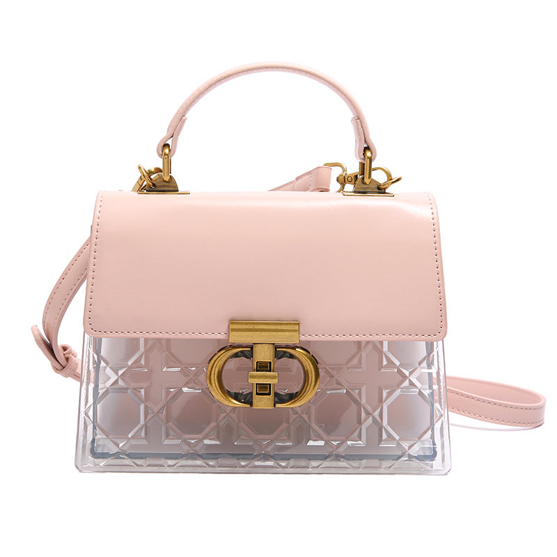 Women's Transparent Diamond Plaid Fashion Retro Shoulder Bags