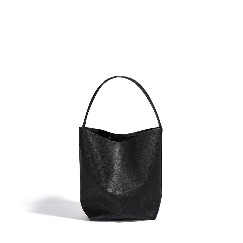 Women's Niche Genuine Leather Leisure Commute High-grade Large Bucket Bag