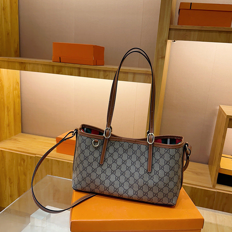 Women's Large Capacity Retro One Underarm Advanced Texture Light Luxury Shoulder Bags