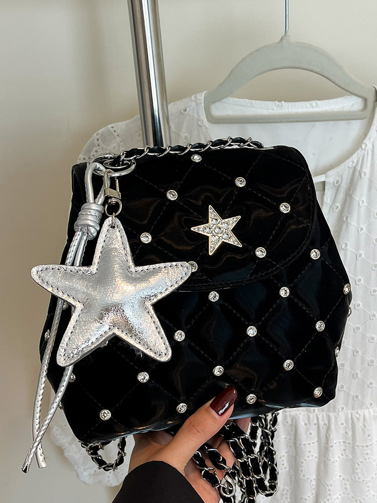 Women's Rhombus Chain Underarm Summer Fashion Niche Western Women's Backpack