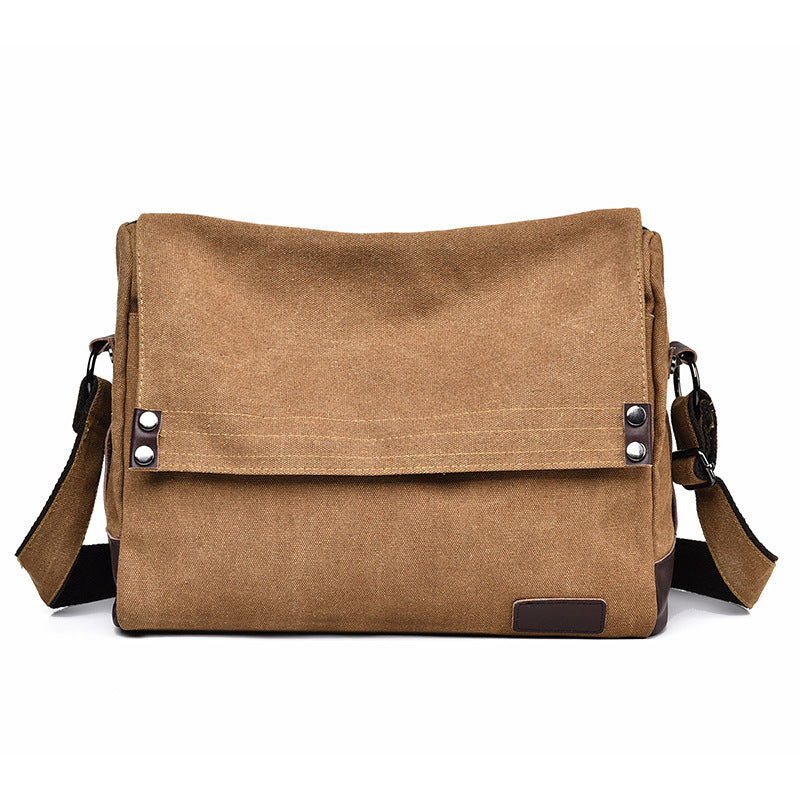 Men's Simple Canvas Leisure Large Capacity Portable Men's Messenger Bag