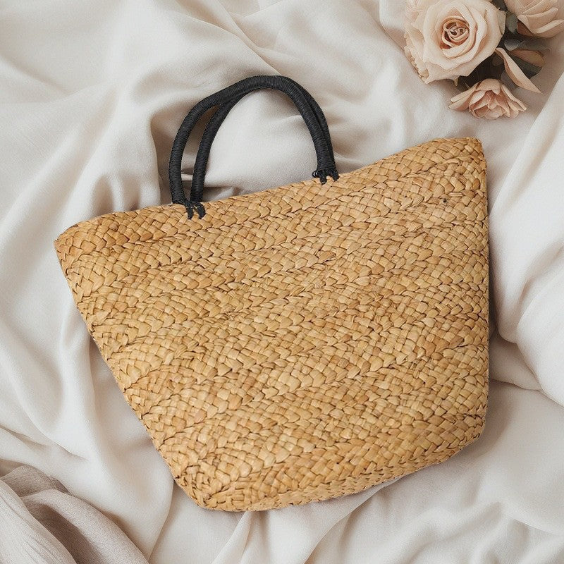 Women's Artistic Solid Color Straw Vacation Beach Large Women's Shoulder Bag