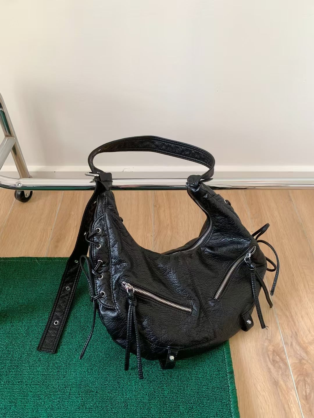 Punk Motorcycle Black Hot Soft Metal Women's Messenger Bag