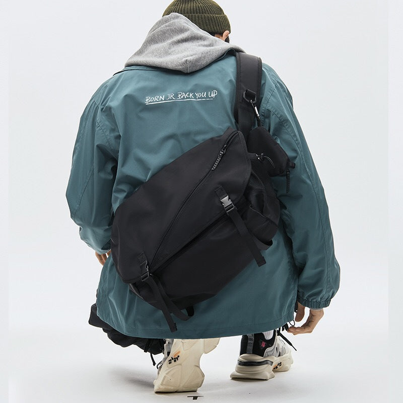Green Working Style Fashion Male Youth Less Large Men's Messenger Bag