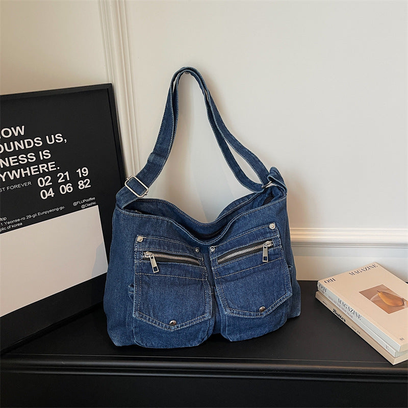 Versatile Personality Denim High Sense Minority Women's Shoulder Bag