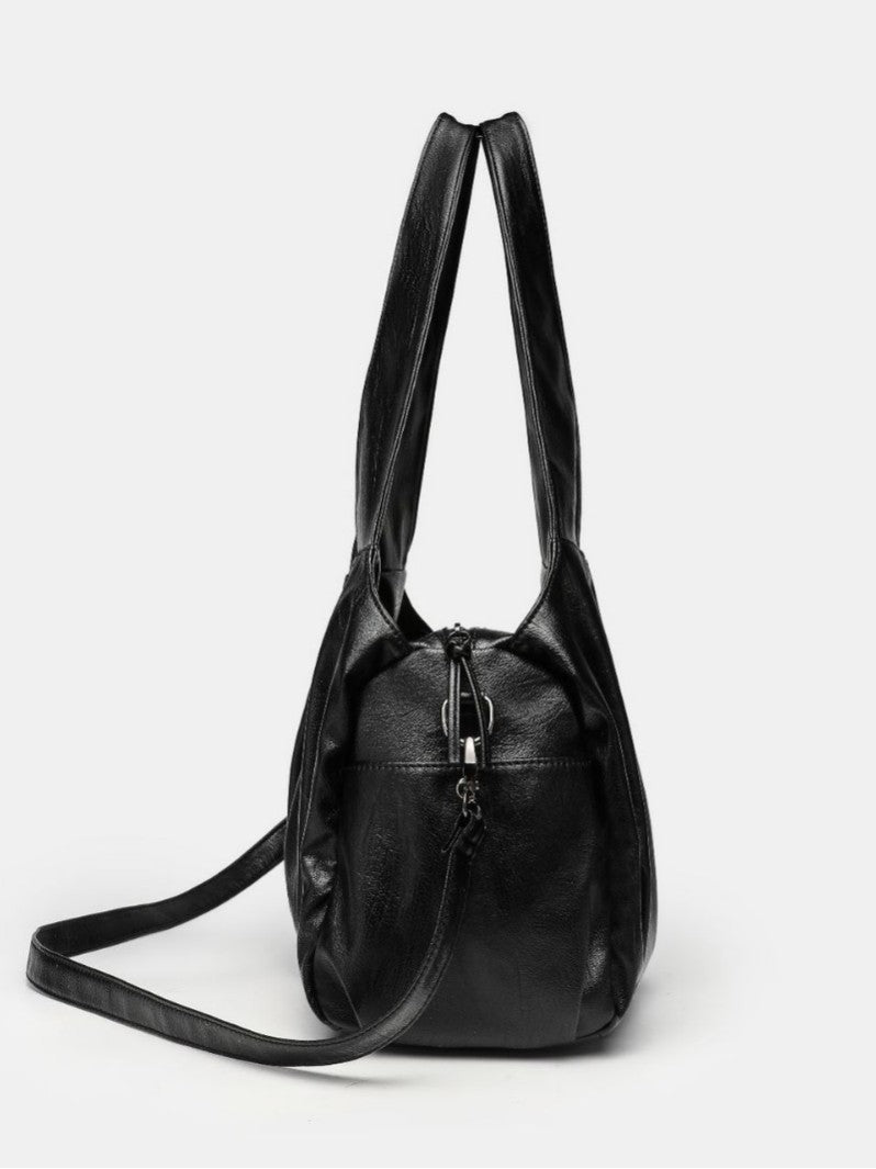Niche High-grade Vintage Large Capacity Soft Leather Portable Tote Bags