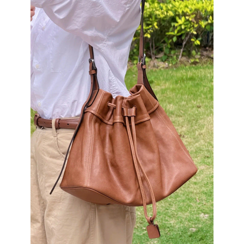 Vegetable Tanned Sheepskin Lucky Commute Leisure Large Capacity Totes Women's Messenger Bag