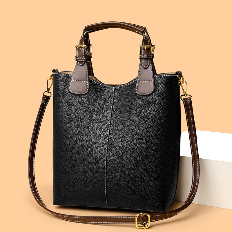 Fashion Color Contrast Design Versatile Classy Combination Women's Shoulder Bag