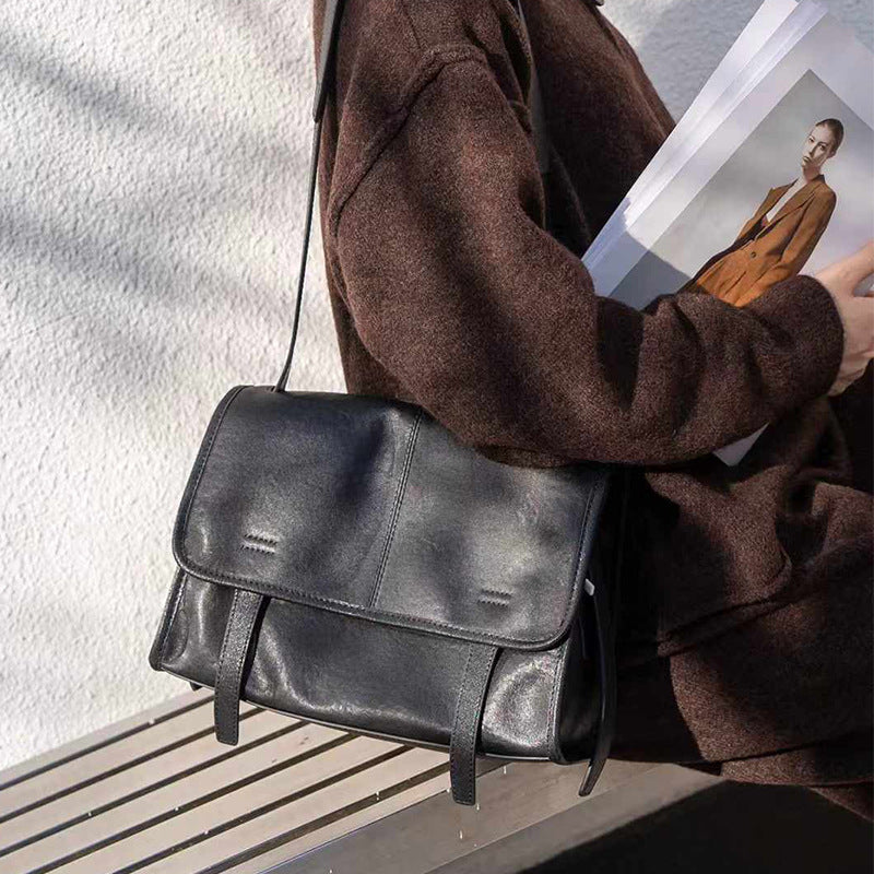 Women's Tanned Sheepskin High Sense Large Capacity Women's Shoulder Bag