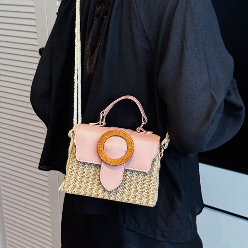 Women's Spring Straw Beach Summer Western Style Women's Messenger Bag