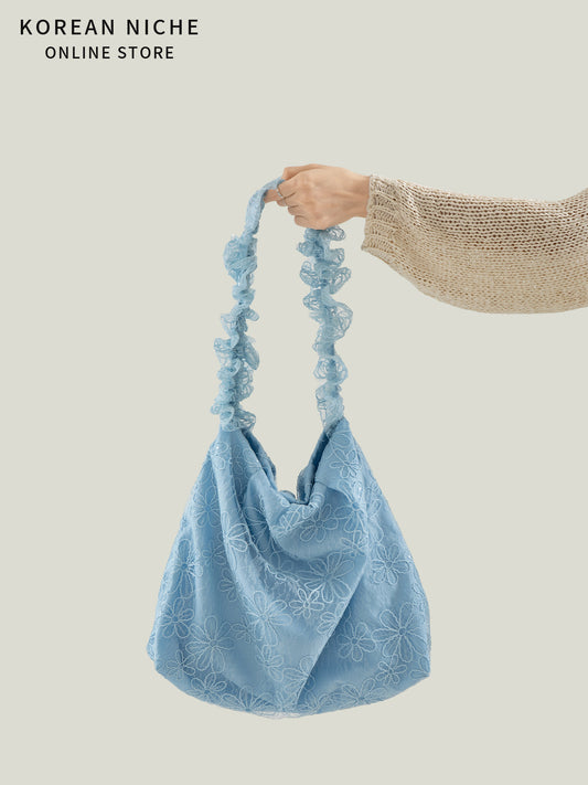Wind Simple Lightweight Embroidered Large Capacity Lace Tote Bags