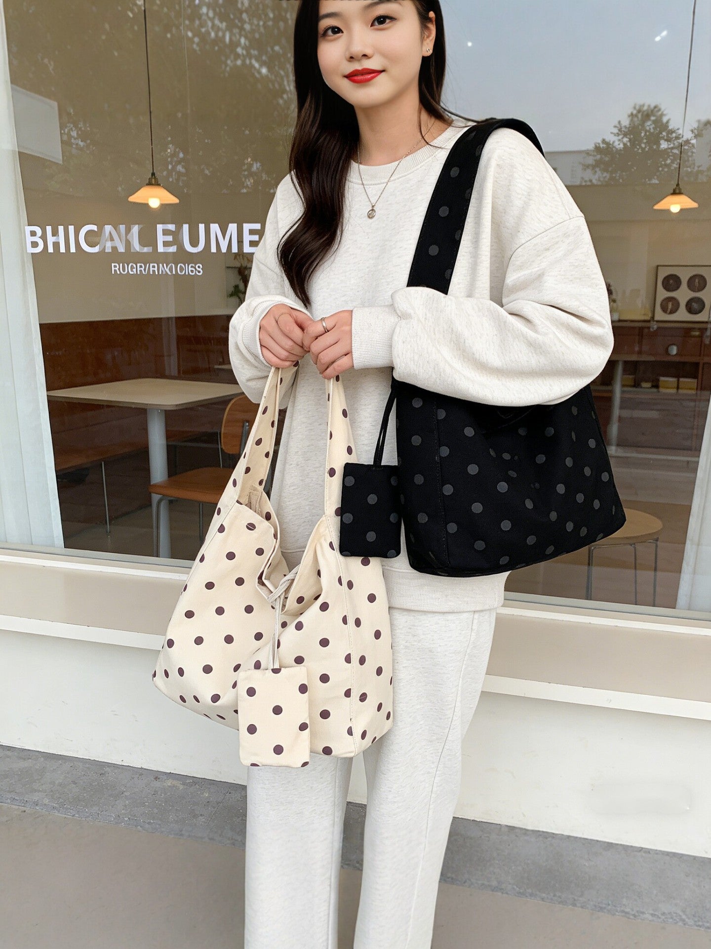 Polka Dot Female Style Commuter Korean Fashion Shoulder Bags