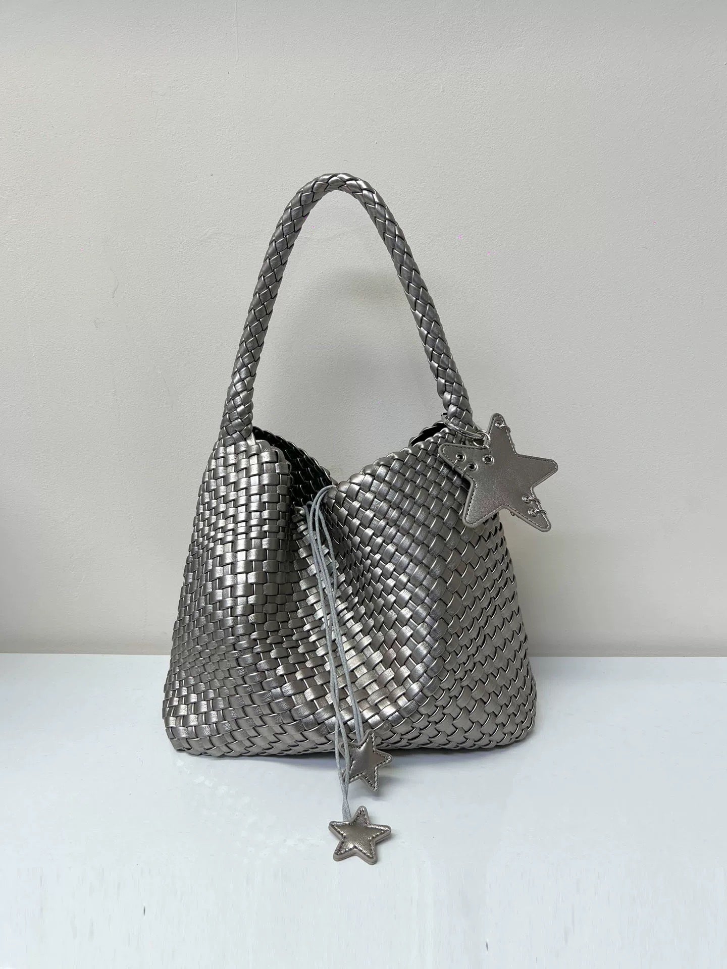 Women's Gun Champagne Hand-woven Large Capacity High-grade Tote Bag