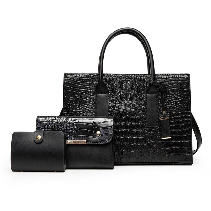 Women's Vintage Crocodile Pattern Portable Large Capacity Women's Handbag