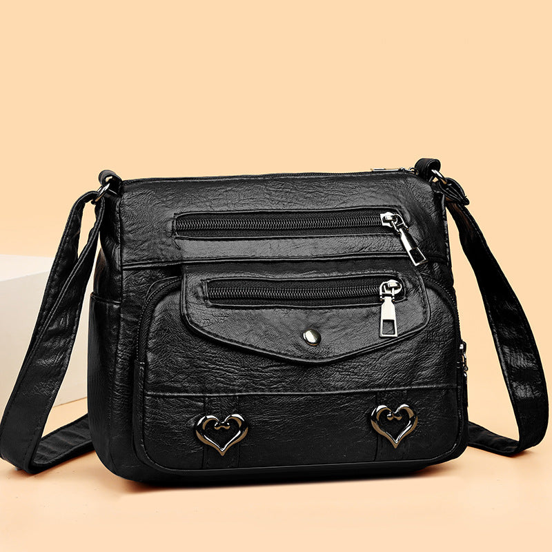Women's Soft Leather Fashion Retro Large Capacity Shoulder Bags