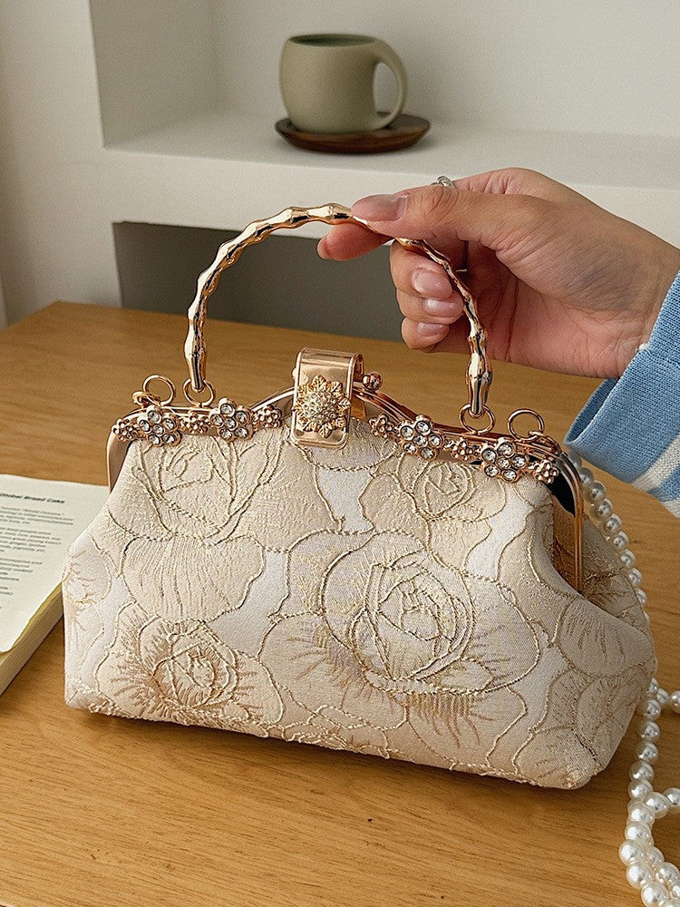 Chinese Khaki With Clothes Can Be Elegant For Women's Handbag
