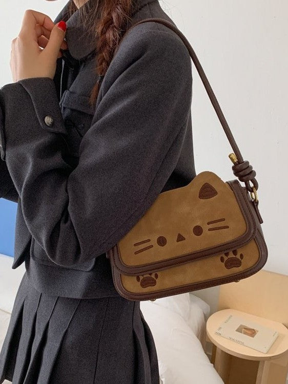 Women's Korean Retro Cute Kitten Cartoon Versatile Leisure Backpack