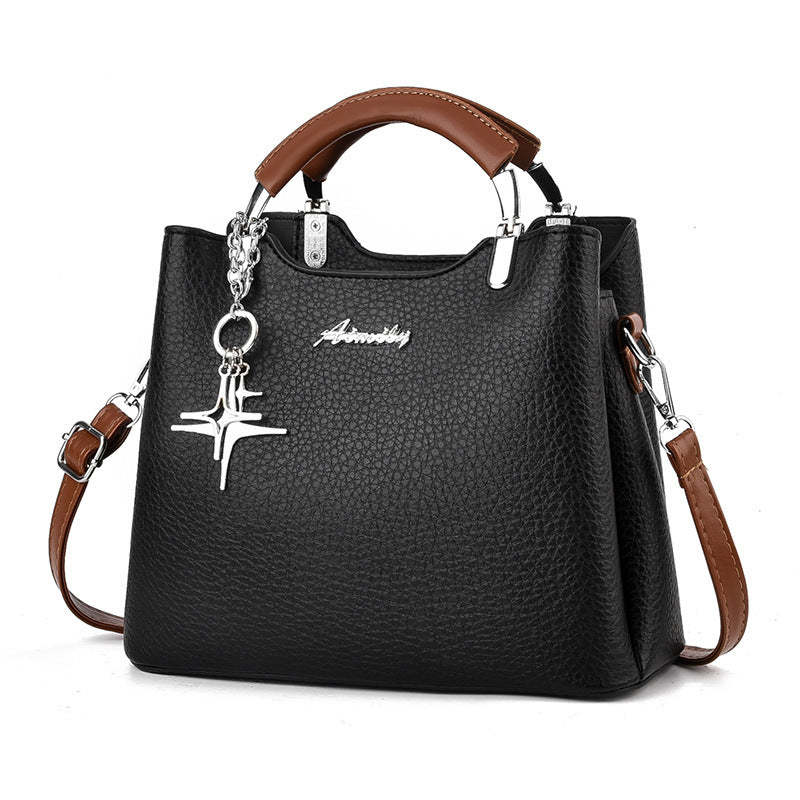 Women's Textured Simple Versatile Soft Leather Large Capacity Women's Handbag