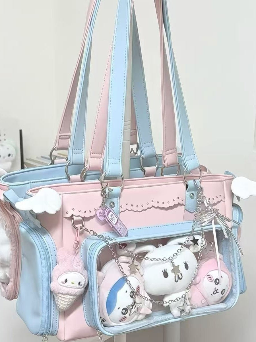 Pink Blue Couple Cartoon Concert Collection Women's Backpack