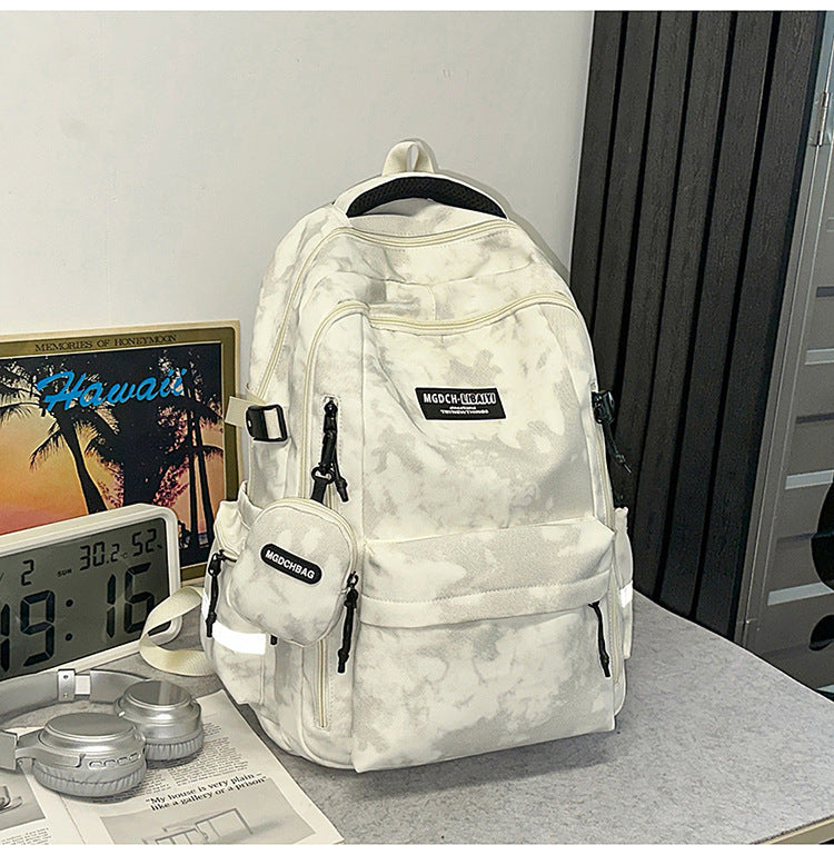 Couple Korean Style Solid Color College Leisure Backpack
