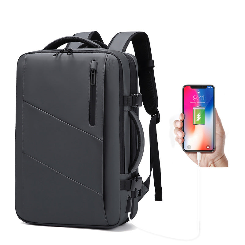 Men's Fashion Computer College Waterproof Scalable Business Backpack